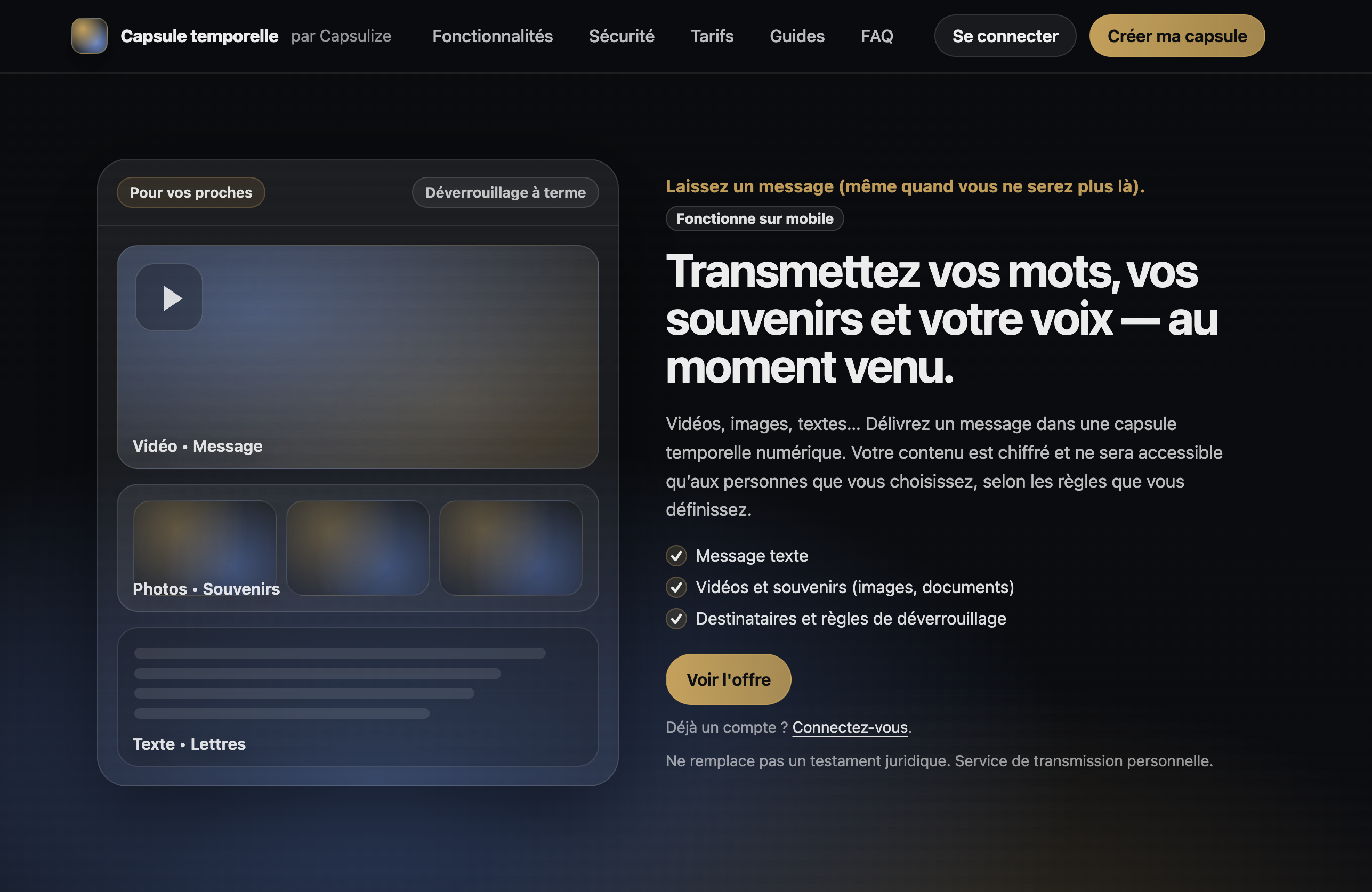 Capsulize - Application web